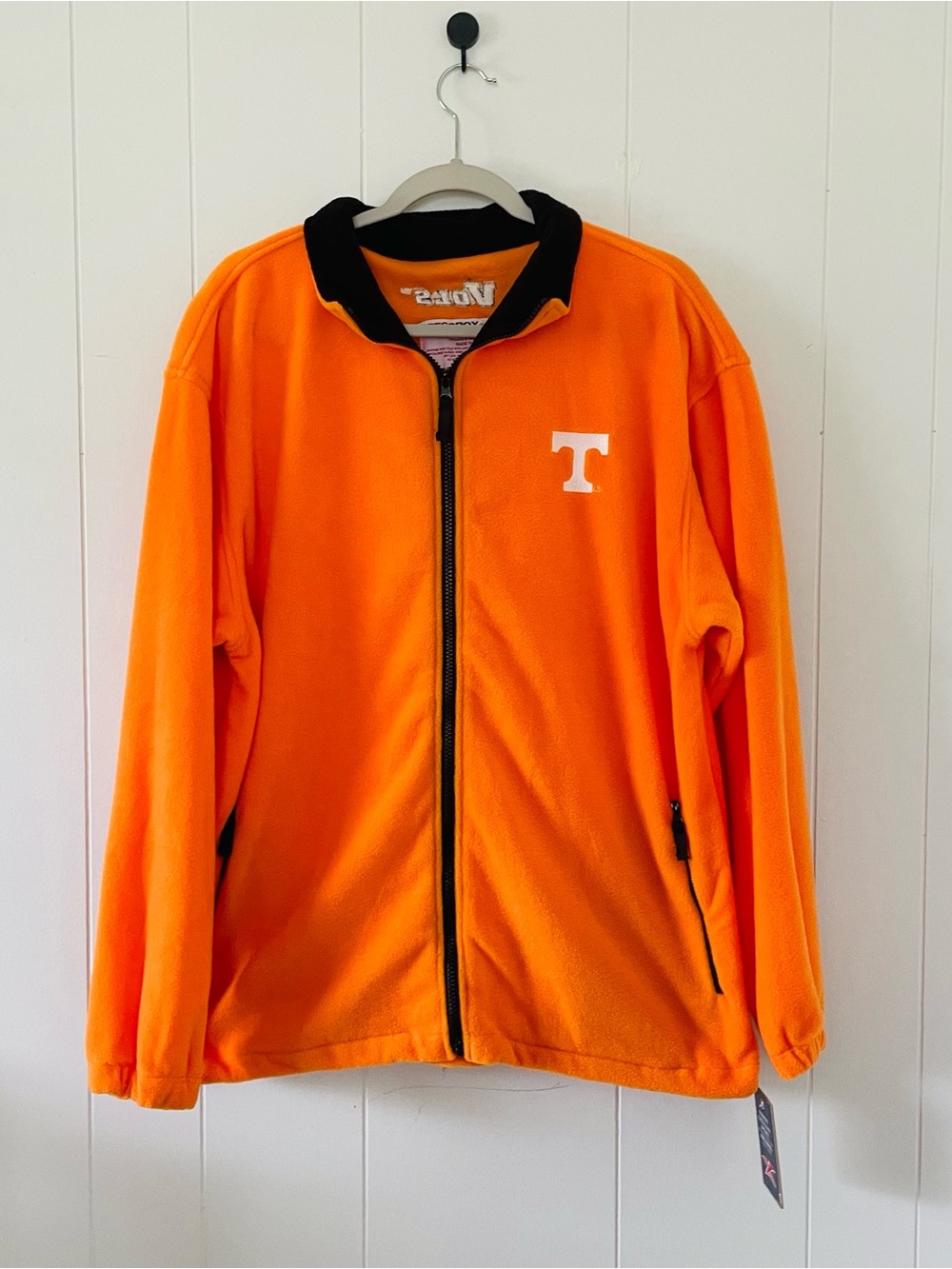 Pressbox Orange Full-Zip Performance Fleece Jacket with Black Collar